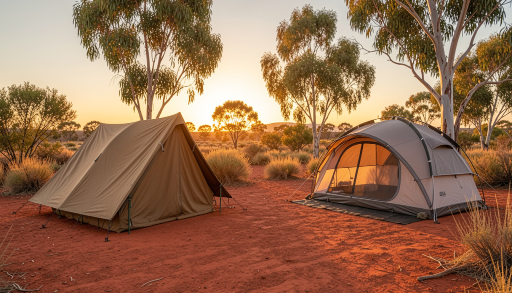 swag vs tent Australia - camping comparison guide